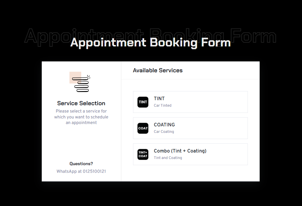 Appointment Tint & Coating